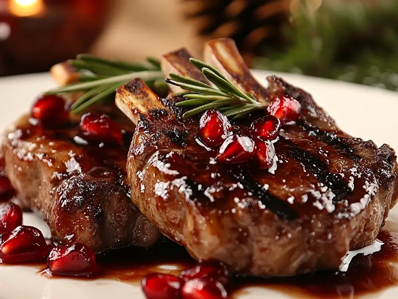 Pomegranate-Maple Glazed Lamb Chops