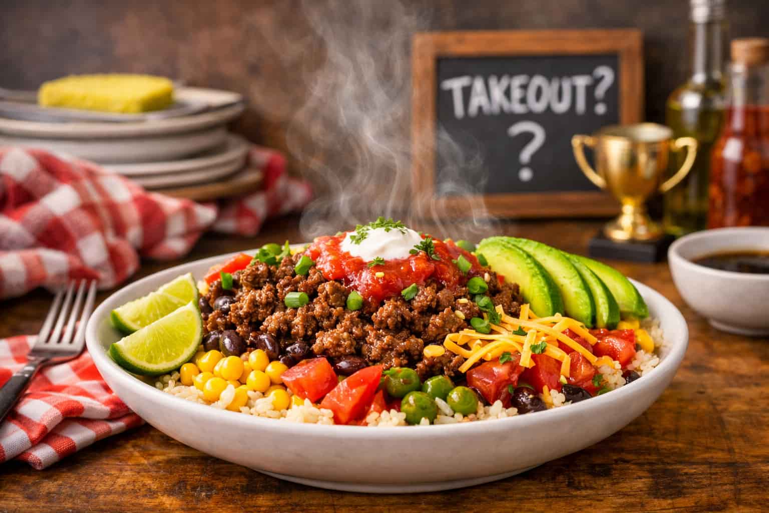 Simple Ground Beef Burrito Bowls