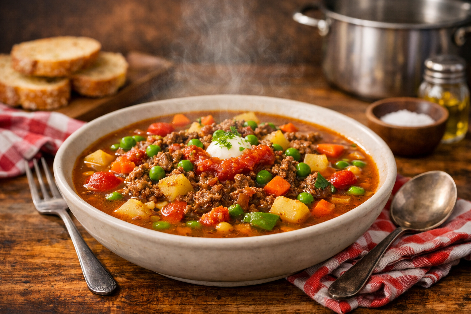 Simple Ground Beef Soup