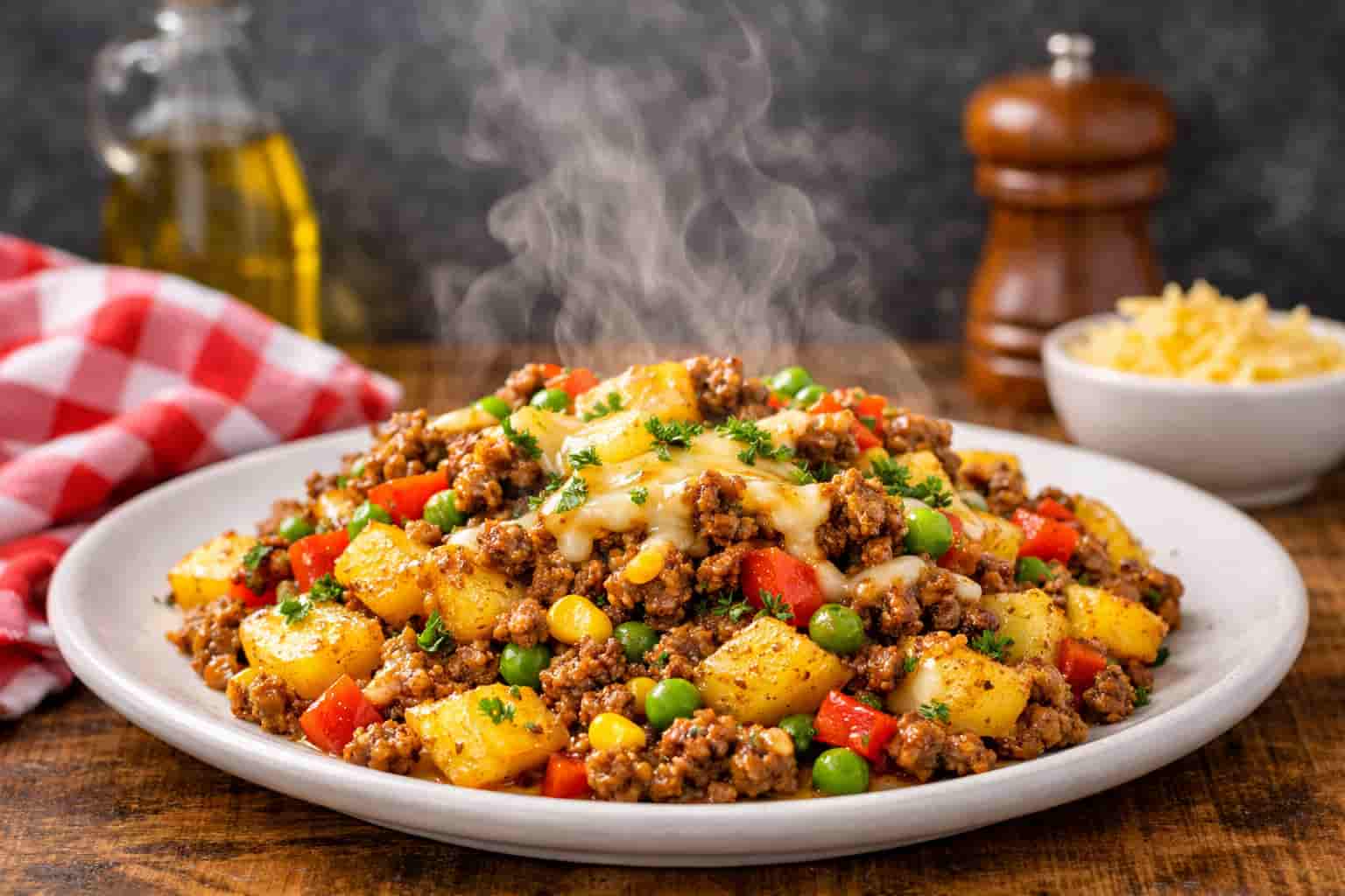 Simple Ground Beef and Potatoes Skillet