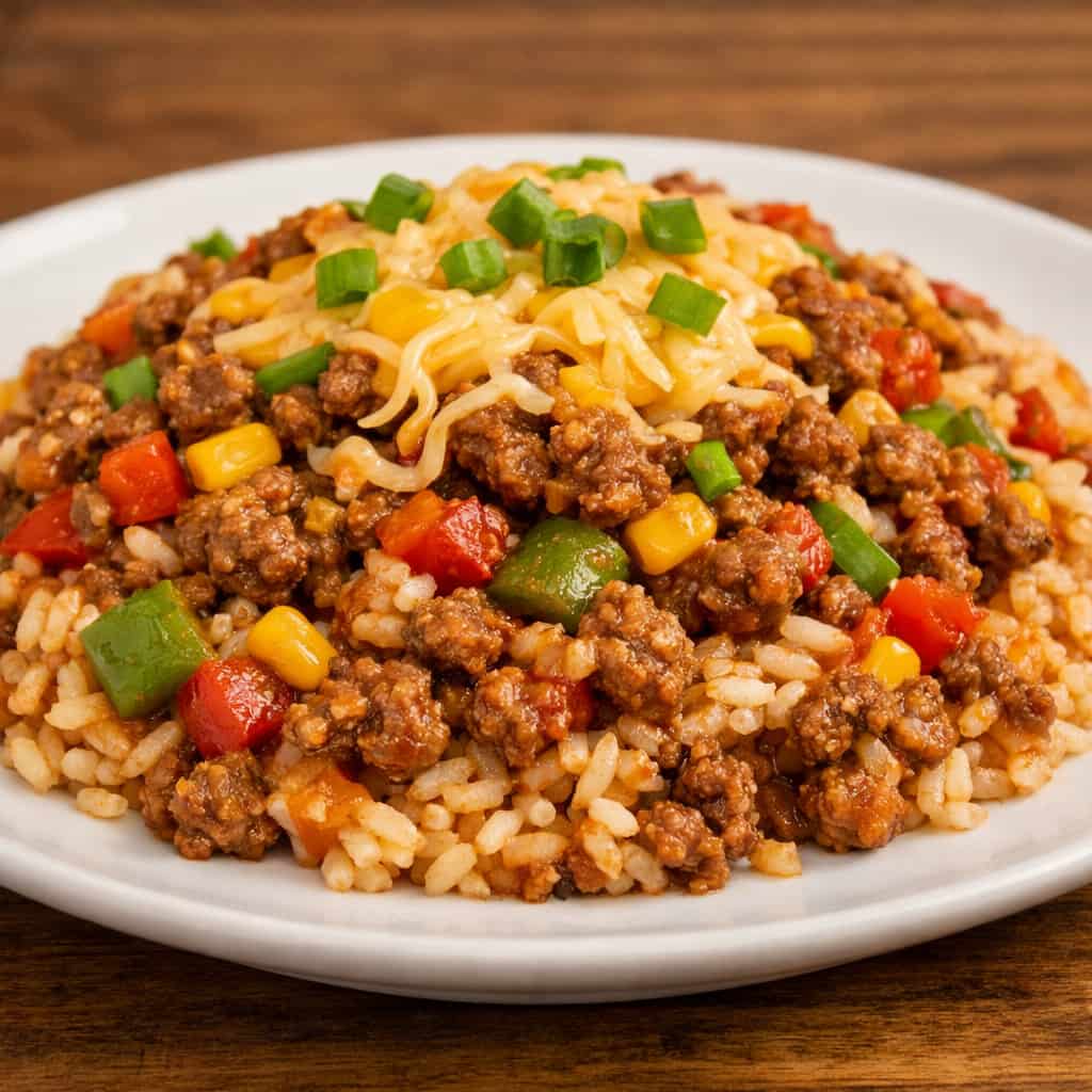 Simple Ground Beef and Rice Skillet2